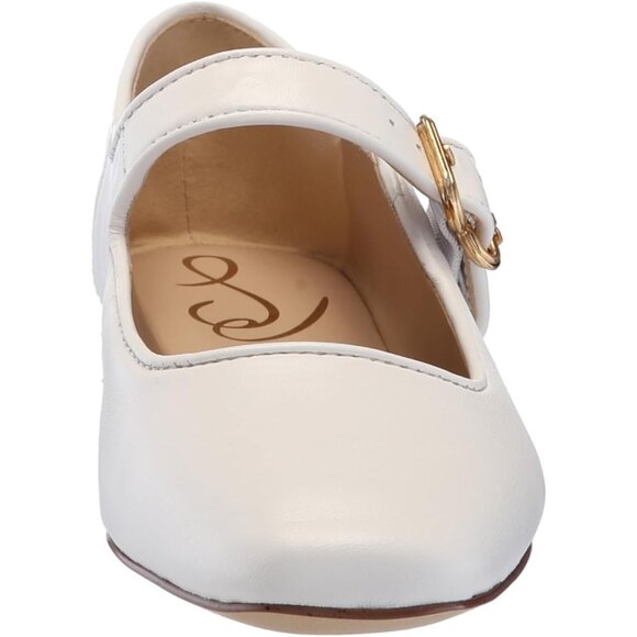 Sam Edelman Womens Bright White Leather  Michaela Mary Jane Ballet Flat Shoes - Picture 2 of 7